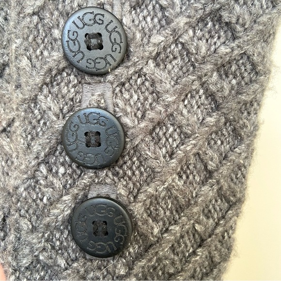 UGG Tall Fold Over Lattice Cardy Knit Button Boots Gray Women’s 8 Winter Warm - Picture 12 of 12